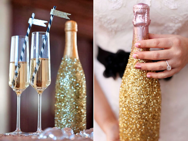 Как красиво украсить бутылку шампанского на Новый 2018 год