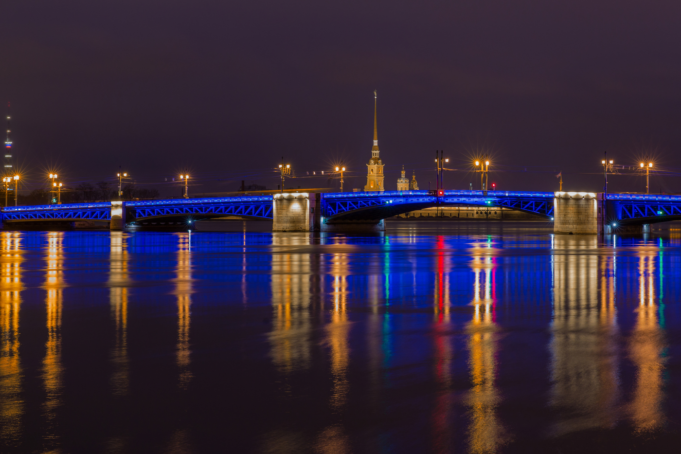 Фото синего моста в санкт петербурге