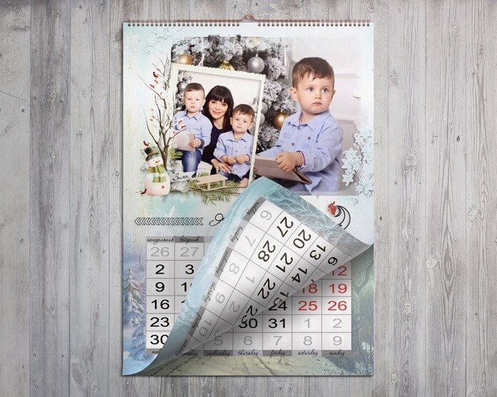 Календарь с семейными фотографиями своими руками маме на Новый год