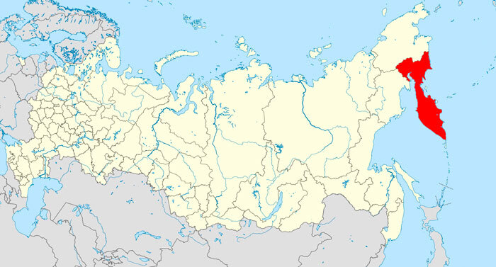 Камчатский край на карте России