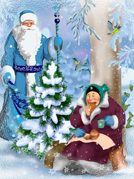 GIFy s Santa Clausem a Sněhurkou