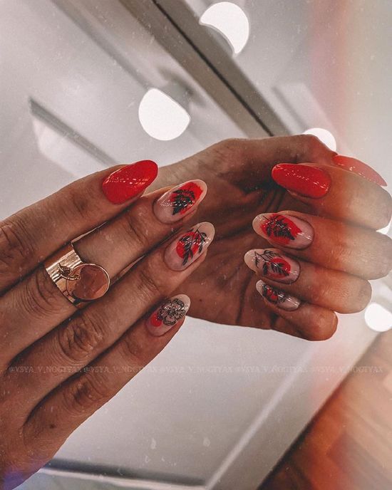 Design unghie rosse 2021: foto di manicure alla moda ed eleganti