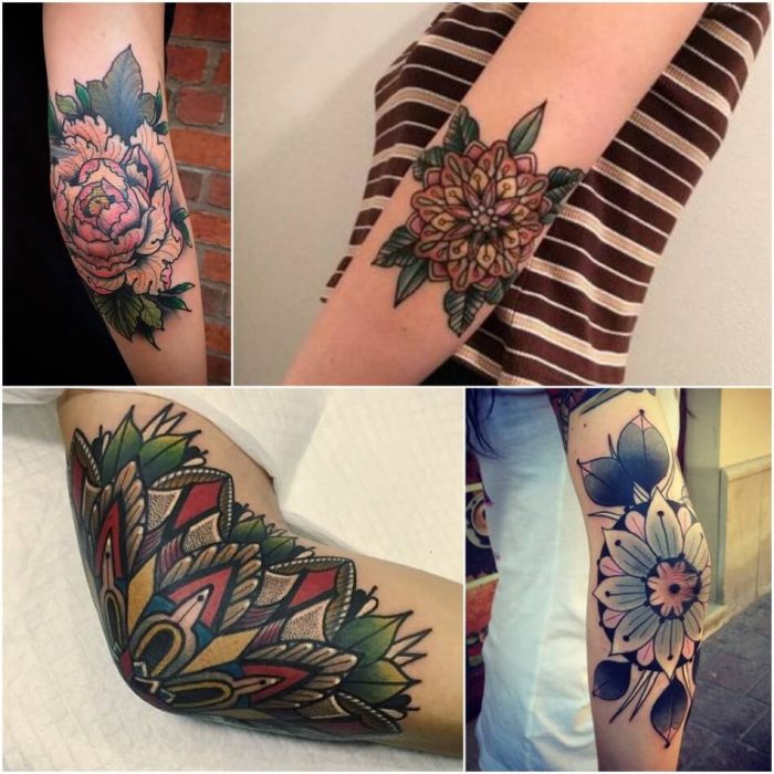 женские татуировки на руках - женские татуировки на локтях - татуировки на локтях для девочек