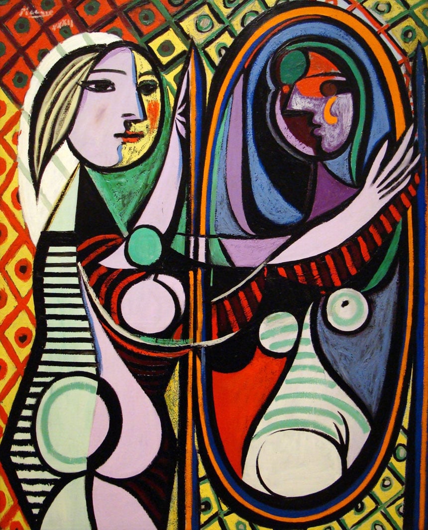 Девушка-Перед-Зеркалом-Пабло-Пикассо Girl Before A Mirror By Pablo Picasso