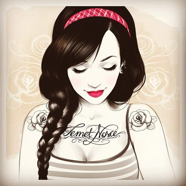 Татуировка на декольте Cleavage Tattoo