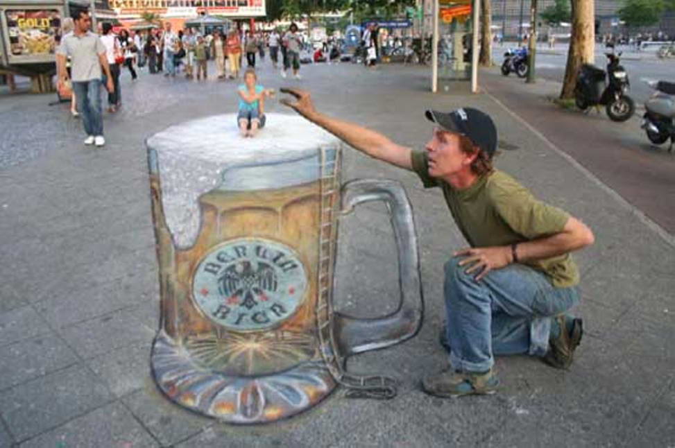 Пиво «Пиво на тротуаре» Sidewalk Art Beer - 3D Sidewalk Art