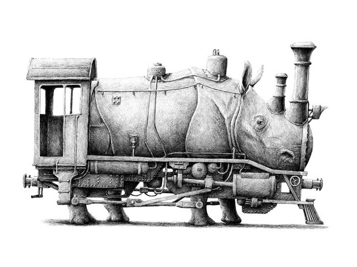 Rhinotrain - Причудливые иллюстрации