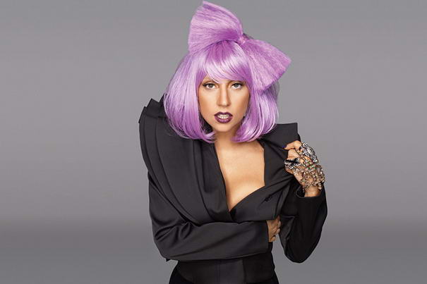Короткие фиолетовые волосы Lady Gaga Lady Gaga Short Purple Hair